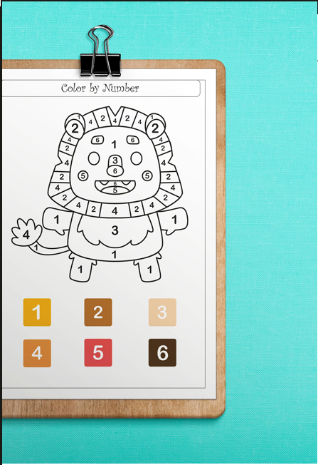 Color by Number Lion