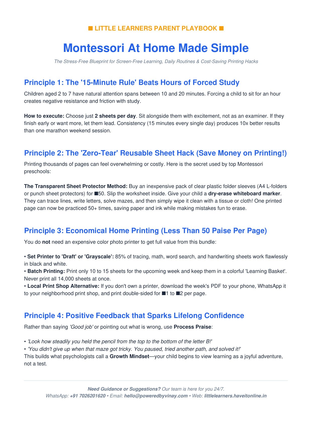 Montessori At Home Parent Guide